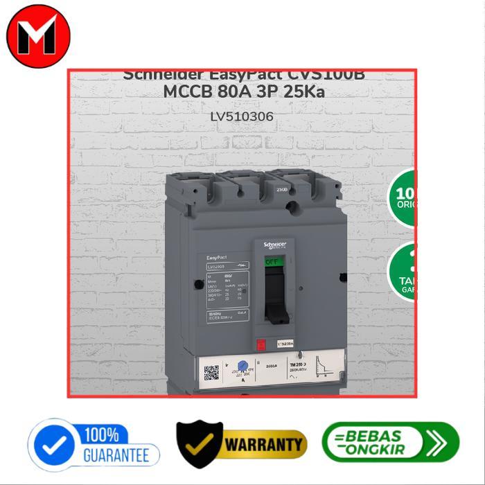 Schneider Compact CVS100B Mccb 80A 3P 25Ka - LV510306