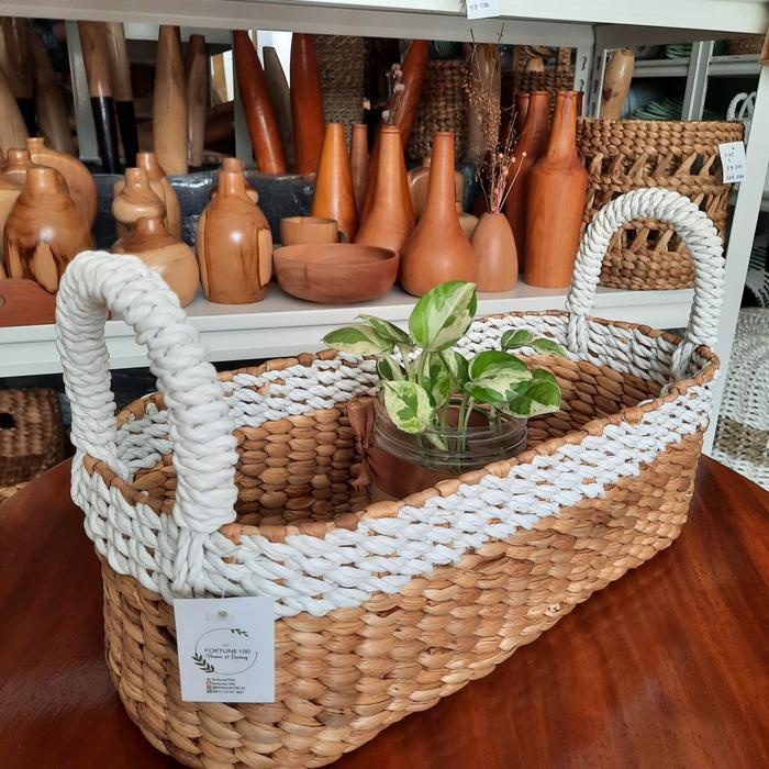 Keranjang Anyaman Toples Bumbu / Rafaya Eceng Tempat Toples J05