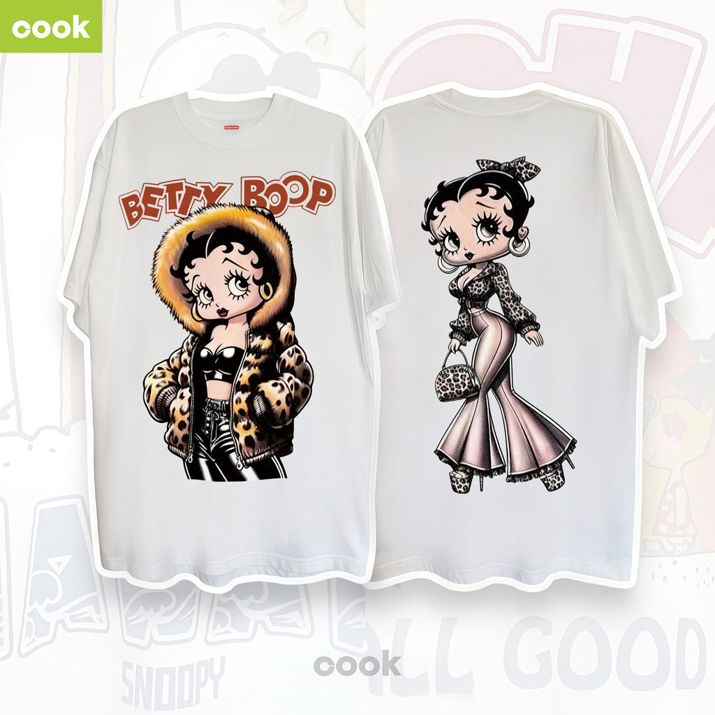 COD(dikirim dalam24jam) LUMIÈRE Toko | Kaos Wanita | Motif “Betty Boop”| Baju Atasan Wanita Terbaru 