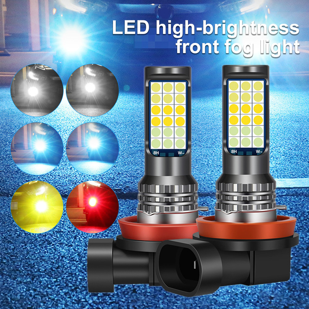 Lampu Kabut LED 2PCS 3 Warna Serbaguna Tinggi Visibilitas dan Hemat Energi