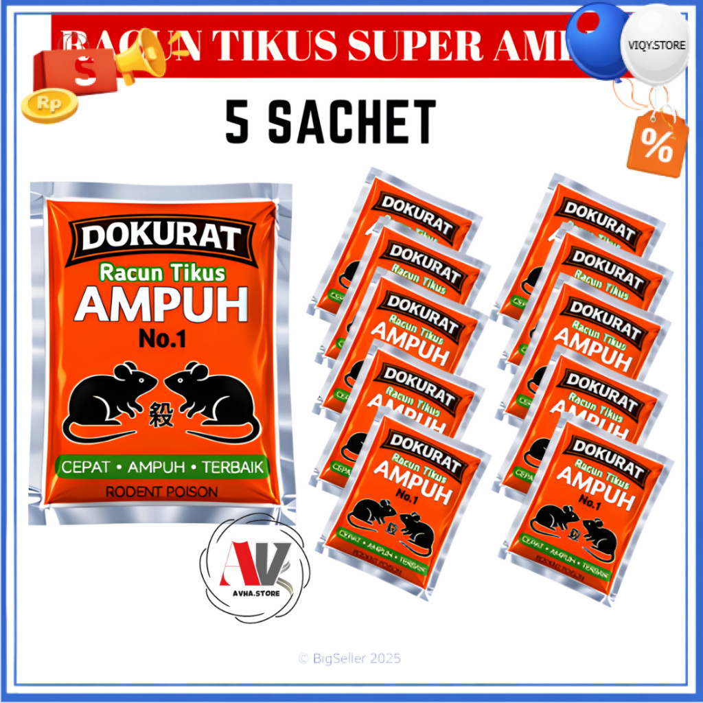 5 PCS Racun Tikus Mati Kering  Obat Tikus Super Ampuh Tikus Mati Tidak Bau Beras Merah Dokurat Mao