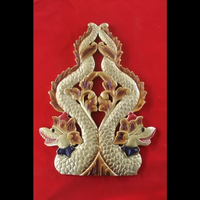 blawong keris ukir naga sunggingan istimewa warna emas KT