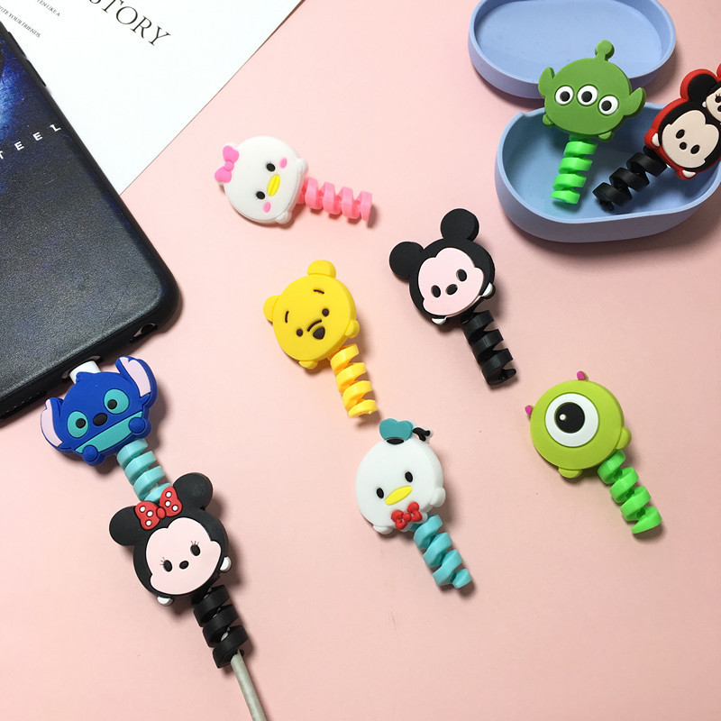 Disney Cable Protector Data Line Cord Protector Protective Case Cable Winder Cover For iPhone And An