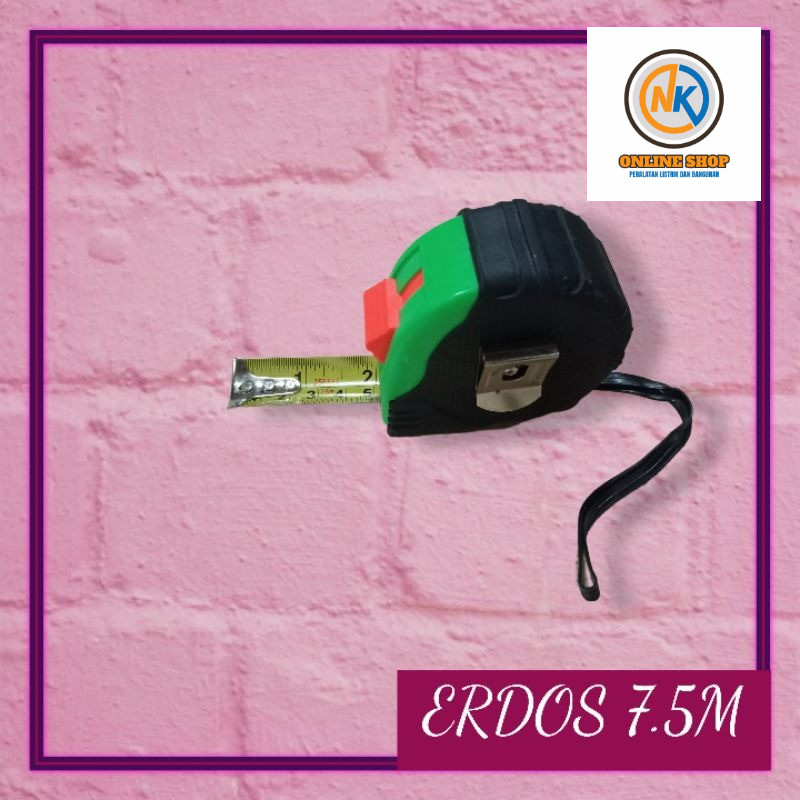 NK_ONLINESHOP MENJUAL Meteran Roll Tangan 7.5 Meter Karet Measure Tape Meteran Tukang ERDOS