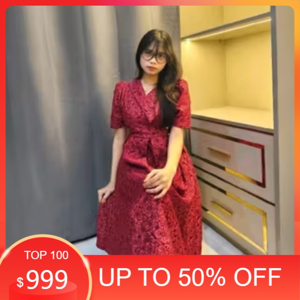 New Arrival MIdi Drees Gaun Wanita Jaguard Dres Elegan Wanita Pesta Natal Mewah Dres Natal Viloza Te