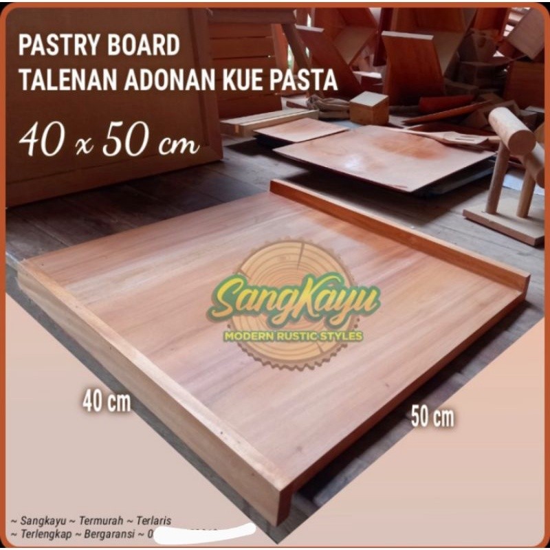 Pastry board talenan adonan kue 50x40cm Kayu talenan adonan kue pasta board