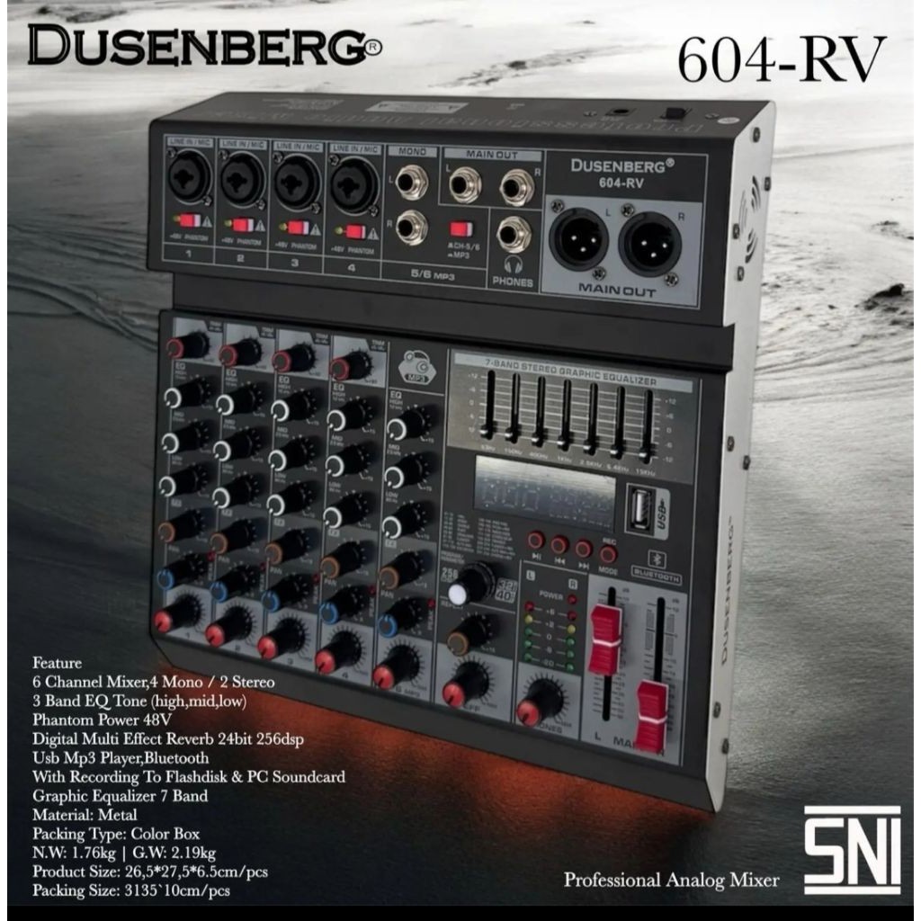 Mixer 6 channel bluetooth DUSENBERG 604-RV original