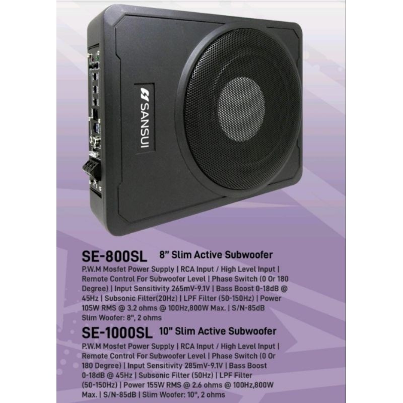 Subwoofer Kolong Aktif 10inch Sansui Suara Bass Mobil
