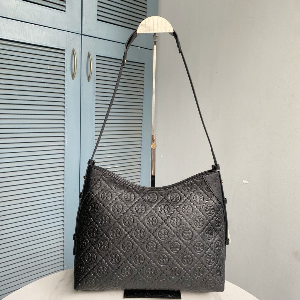 ORI TB Tas T monogram terbaru dengan emboss, bisa dijinjing atau dipakai di bahu untuk wanita