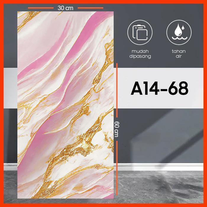 PROMO HOPTECH Paket 5 PCS Stiker Dinding Vinyl Marble Granit 30x60 cm Anti Air Waterproof Sticker De