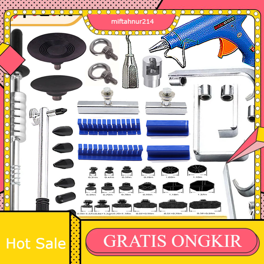 Kit Perbaikan Penyok Mobil 100W Lem Pistol Tab Bawah Pena Penarik Tonjolan Penghilang Tonjolan Keran