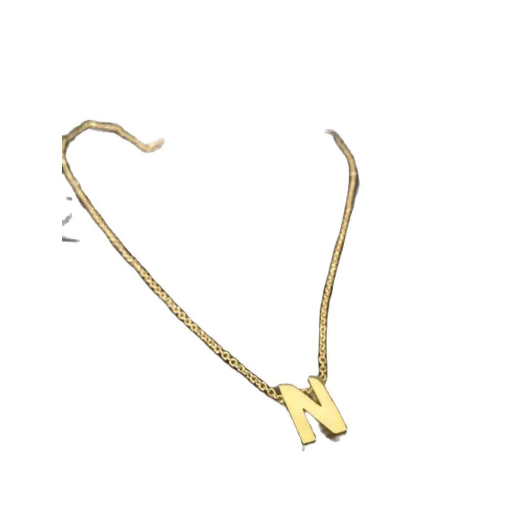 Kalung Titanium KT45 Anti Karat Selamanya alfabet/kalung huruf N