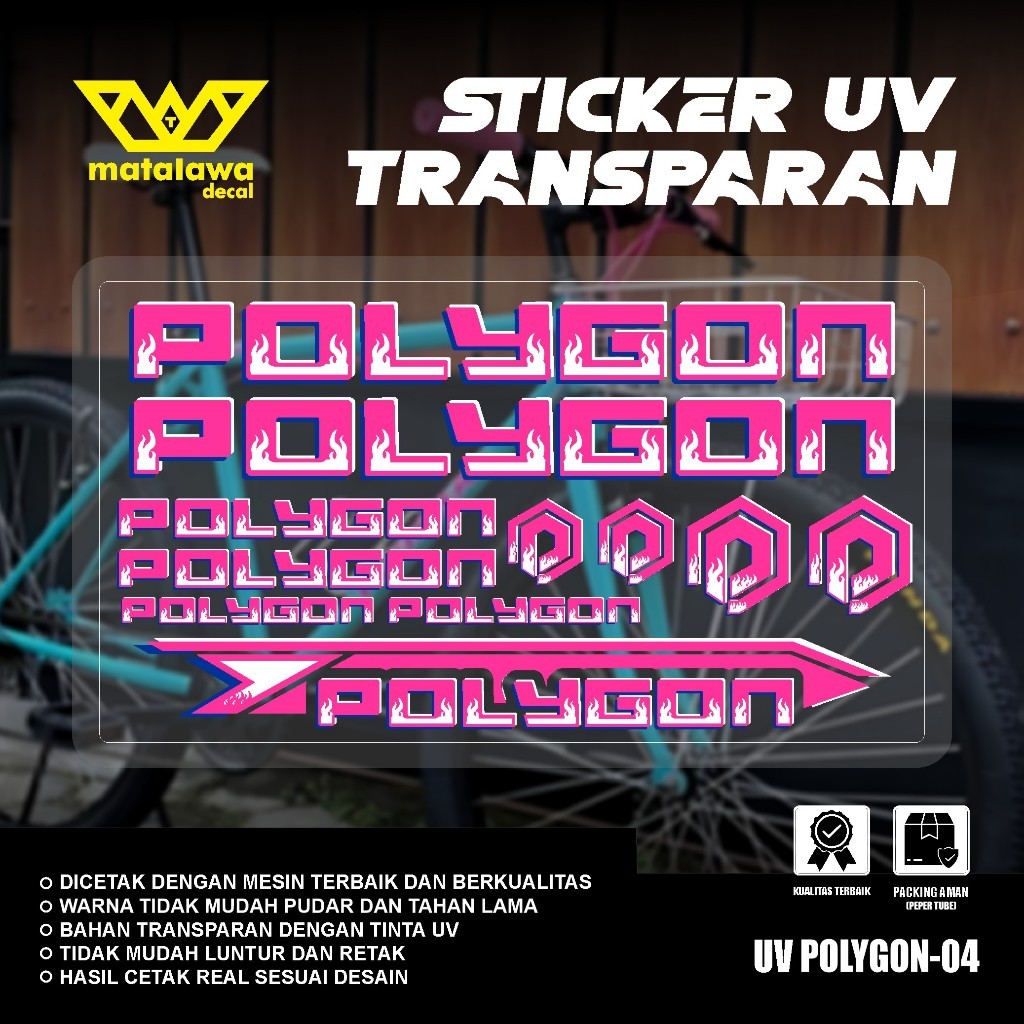 Stiker POLYGON Decal PREMIUM UV TRANSPARAN API POLET Sepeda MTB Bike Kalcer SET 04