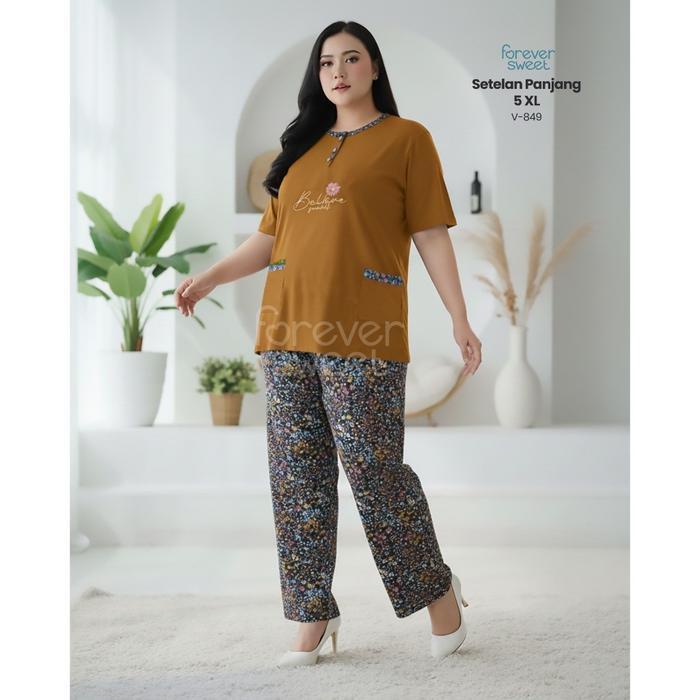 Baby Doll  Setelan  Jumbo Pendek Panjang  5XL  Forever Sweet - D Army V-874