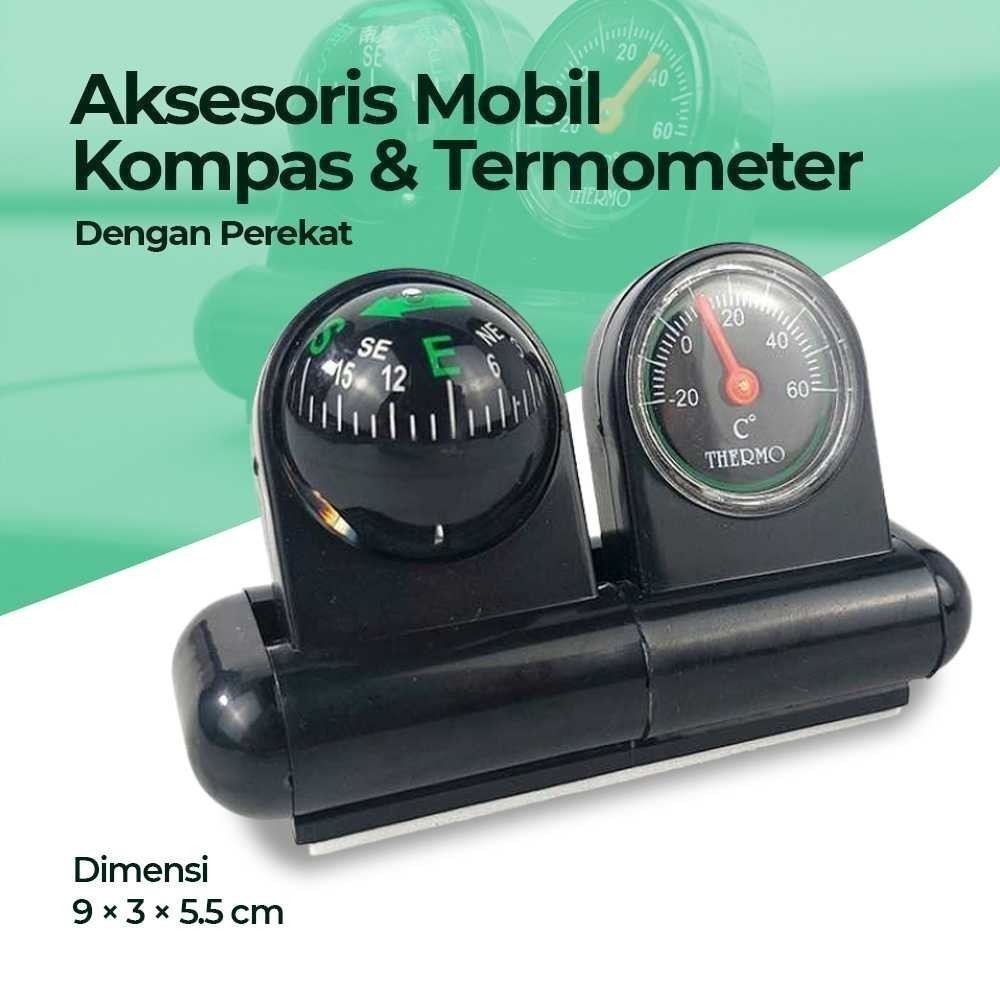 Kompas Mobil Car Compass & Thermometer | Kompas Dan Termometer Mobil | Aksesoris Interior Kompas Mob