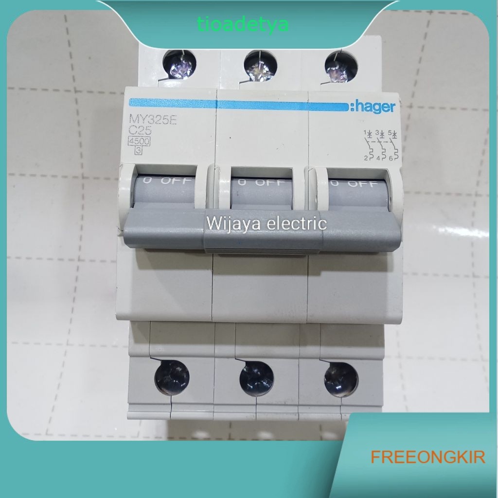MCB 3P 25A MY325E Hager MCB 3Phase C25 Original