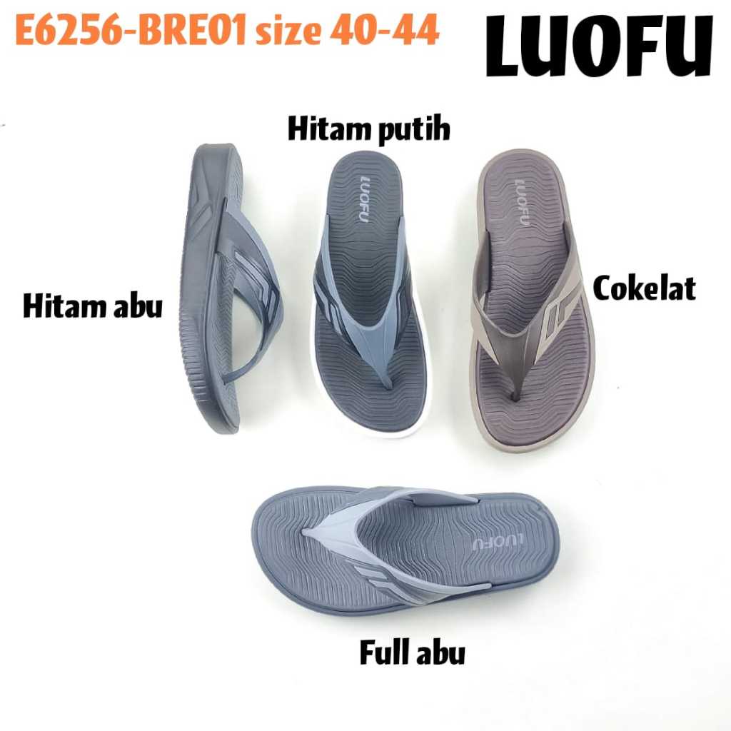 LUOFU E6256-BRE01 ORIGINAL Sandal karet empuk murah jepit cowok sendal pria import Luofu Import