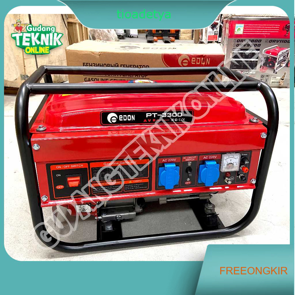 Genset 3000W EDON PT-3300 PT-3300L Manual Starter AVR / Power Generator Listrik 3000 Watt Bensin 4 T