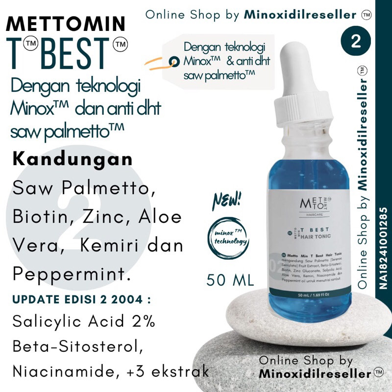 TERMURAHMETTOMINT Saw Palmetto Biotin hair tonic obat rambut anti dht min minoxidilreseller