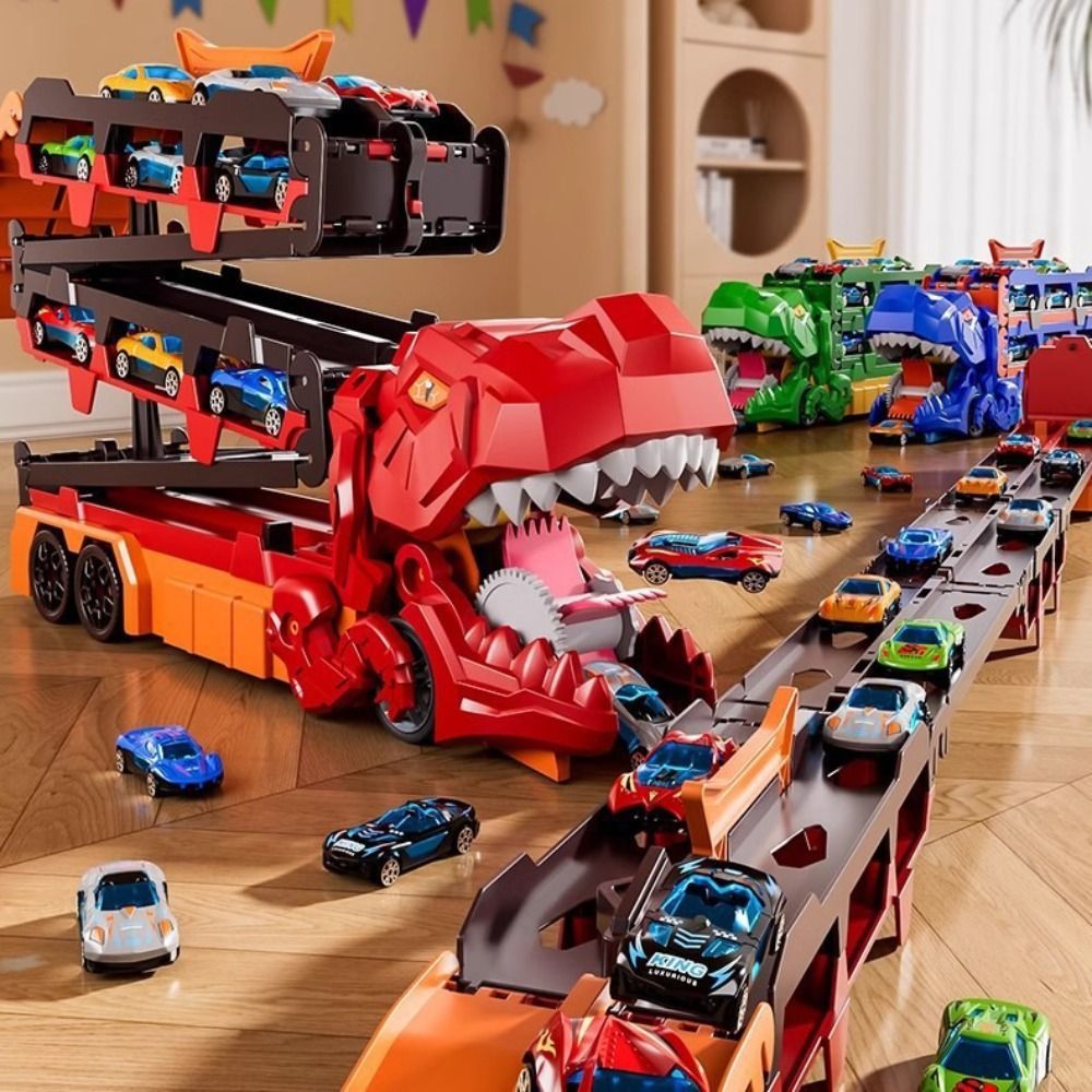 Foldable Track nosaur Foldable Truck Toy Transforming Molded Racing Cars nosaur Race Track Metal Min