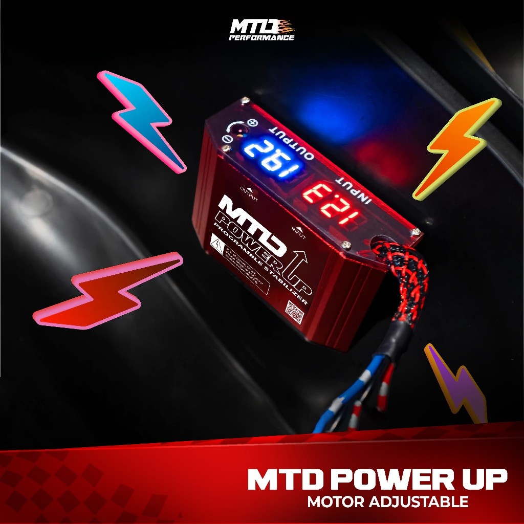 Power Up Motor Adjustable Universal Pengstabil Kelistrikan Motor Penguat Voltase Aki Motor Aki Anti 