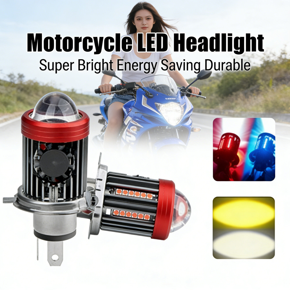 Motorcycle headlights / Lampu mobil led h4 super terang PutihPutih IBRIGHT Laser Kipas H4 Projector 