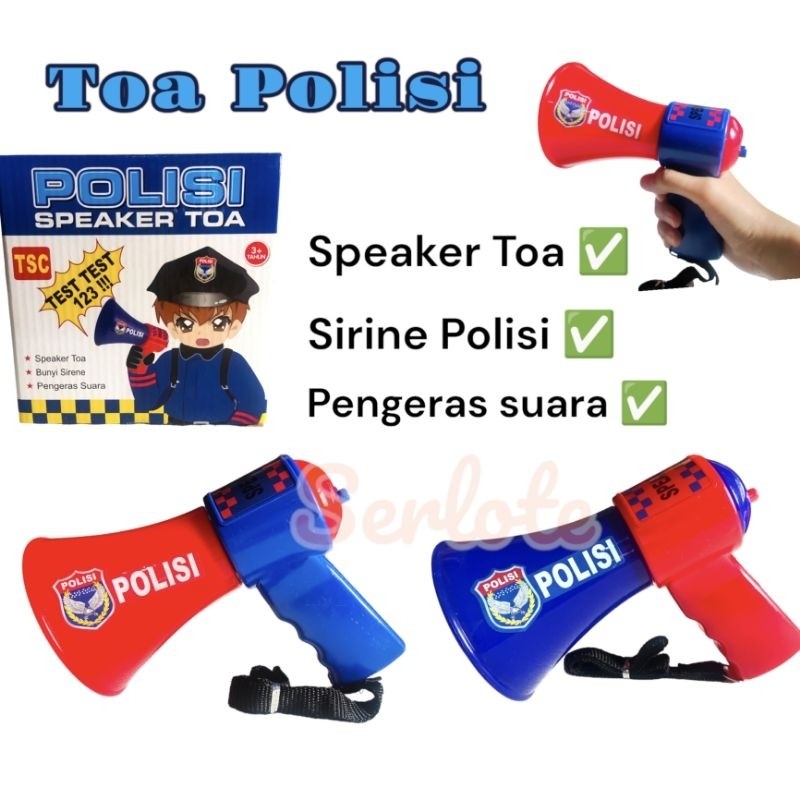 Toman Project Mainan Anak Toa Mini Toa Polisi Megaphone Sirine