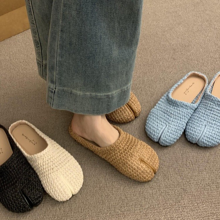 Women Tabi Flats Shoes 2026 Summer New Mules Split Toe Slippers Shoes