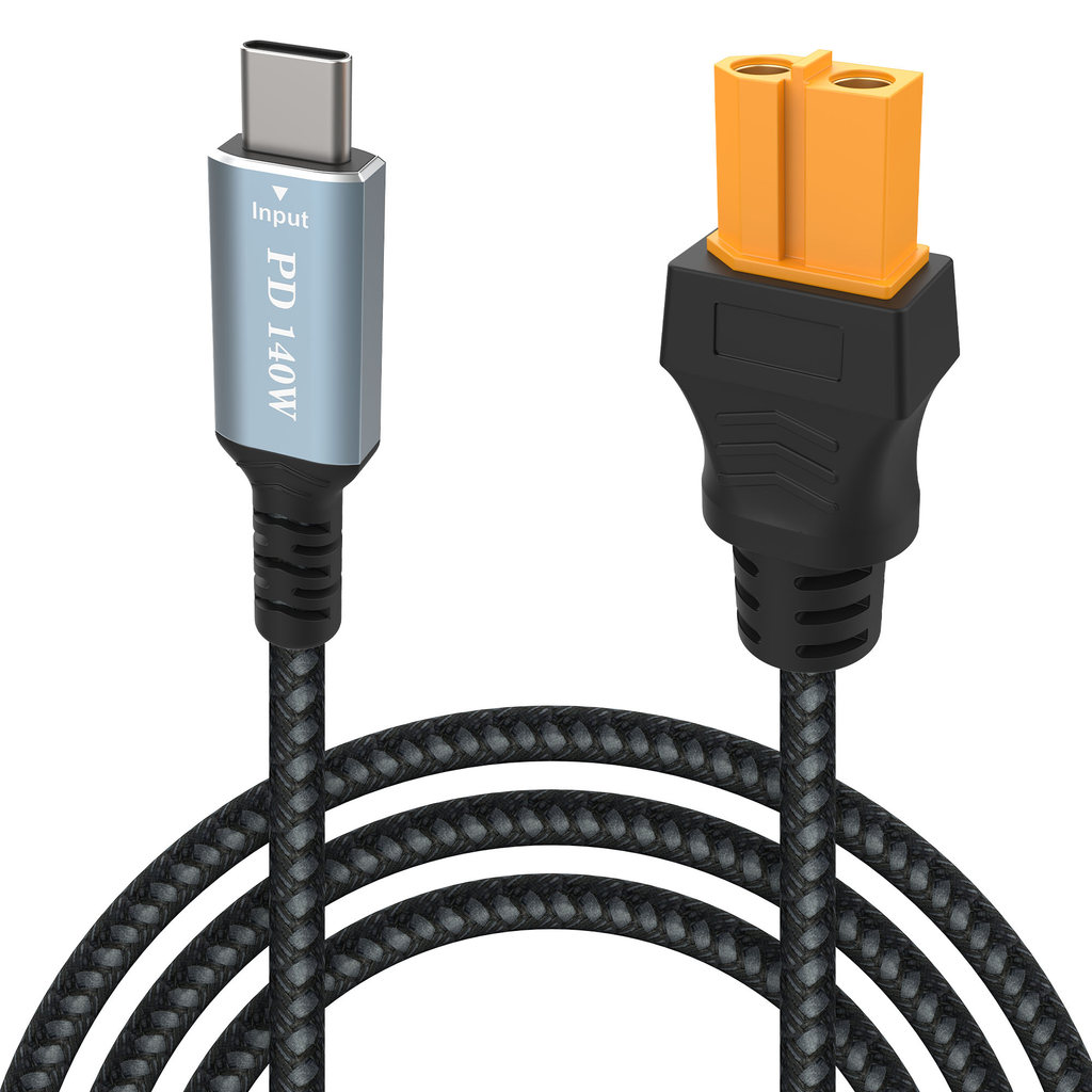 Type C to XT60 adapter cable, USB C to XT60 arging cable, USB C male to XT60 female cable, PD 140W a