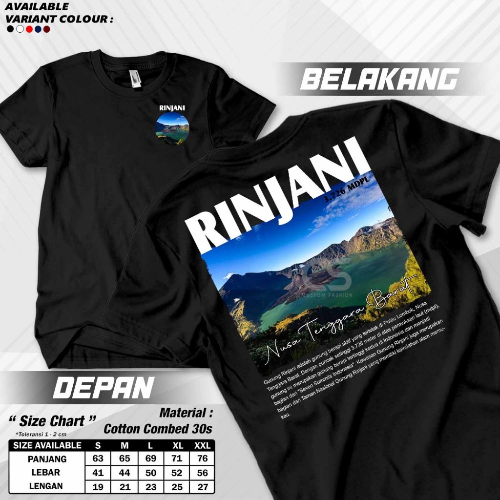 Kaos Outdoor  Kaos Gunung Rinjani  Kaos Pendaki Gunung  Kaos Adventure
