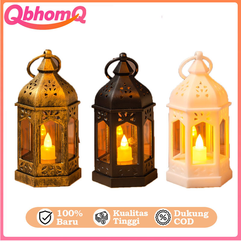 QbhomQ Lampu Lilin Gantung Bentuk Lentera Kubah Lentera Lampu Led Lentera Led Kubah Masjid Dekorasi 