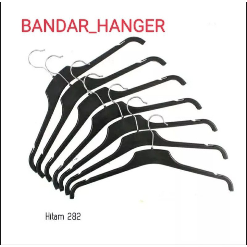 Hanger Baju Distro 282 Hitam Plastik Kuat (1 Lusin)