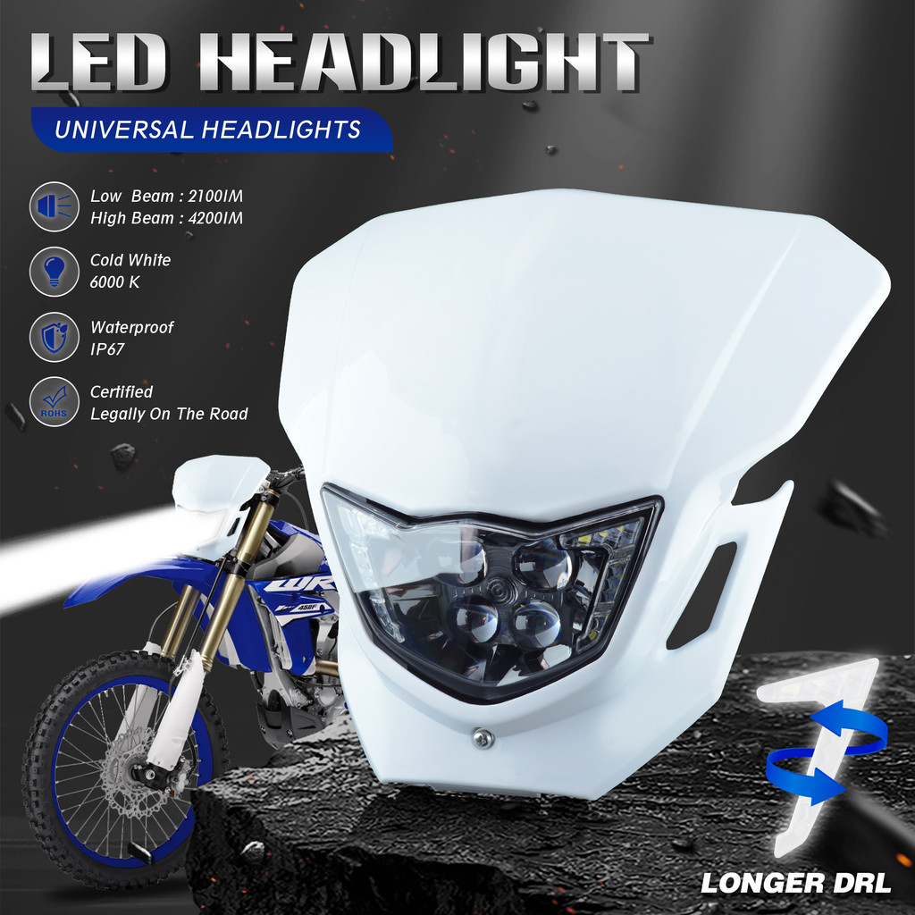 PowerZone LED Motorcycle Headlight For Yamaha WR250F WR450F YZ250F YZ450F 250F 450F MX Enduro rt Bik