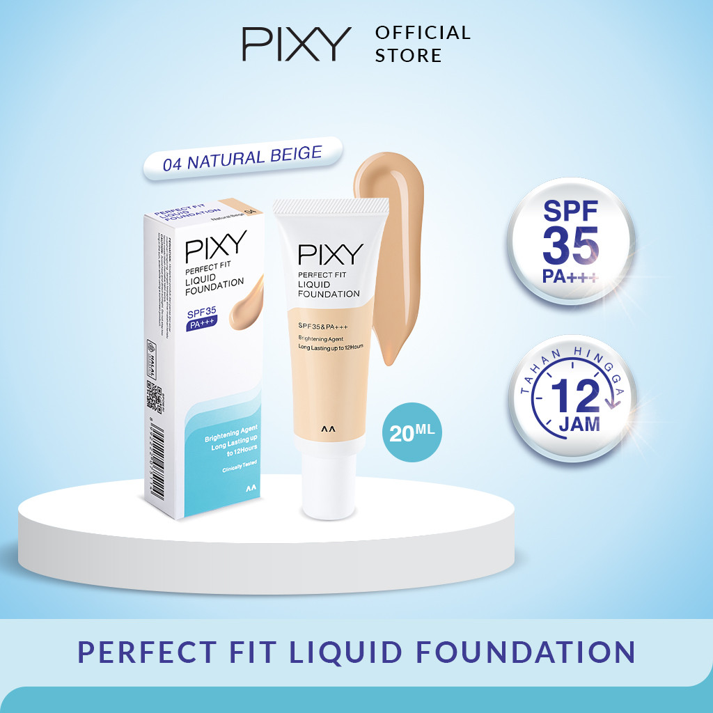 PIXY Perfect Fit Liquid Foundation  Cair | Pixy Coverage Natural | Halus Ringan Tahan Lama