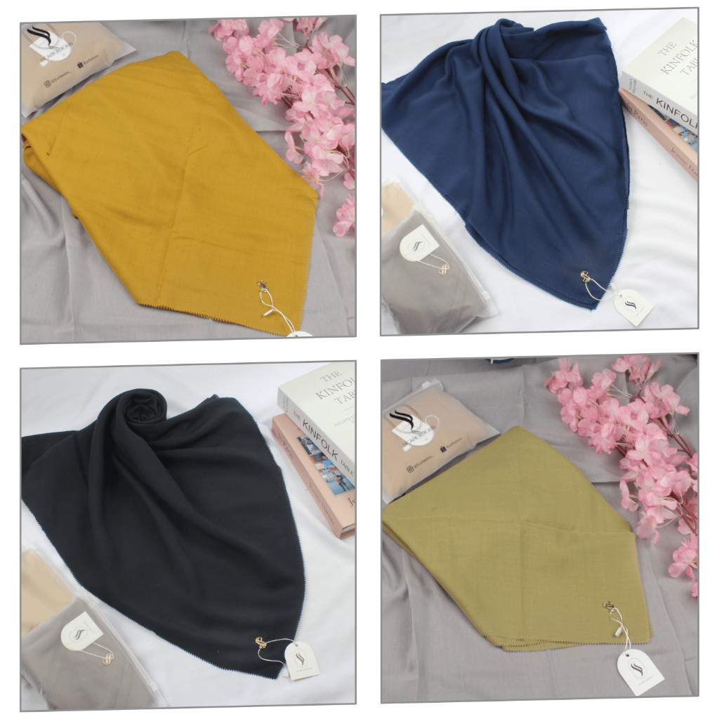 Jilbab syari Khaki Muda PNS Hijab Segiempat  Premium Kerudung Dinas ASN Warna Khaky dan mustard by s