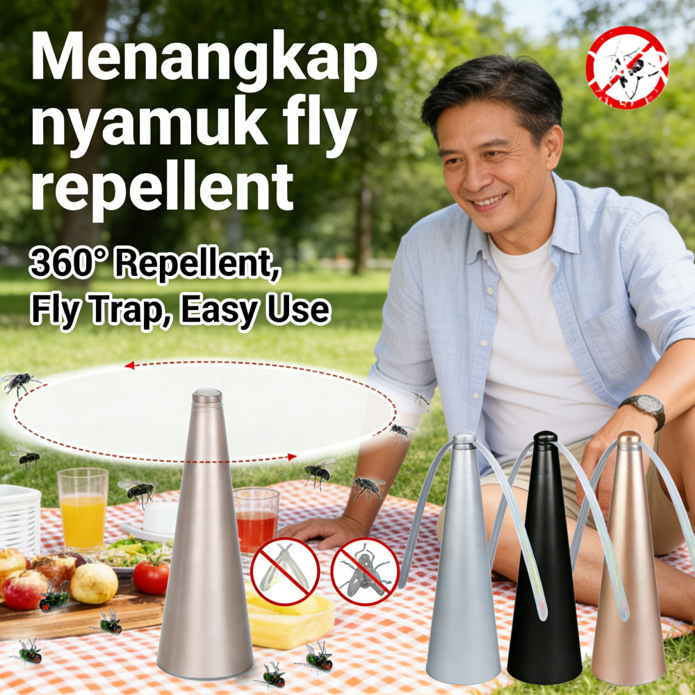 Pengusir lalat 360 degree Menangkap lalat dan mengusir nyamuk Kipas Pengusir Lalat