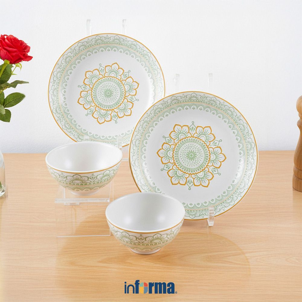 Informa Appetite Raffa Perlengkapan Makan Set 4 pcs - Hijau Dining Set Tableware Alat Makan Dinner S