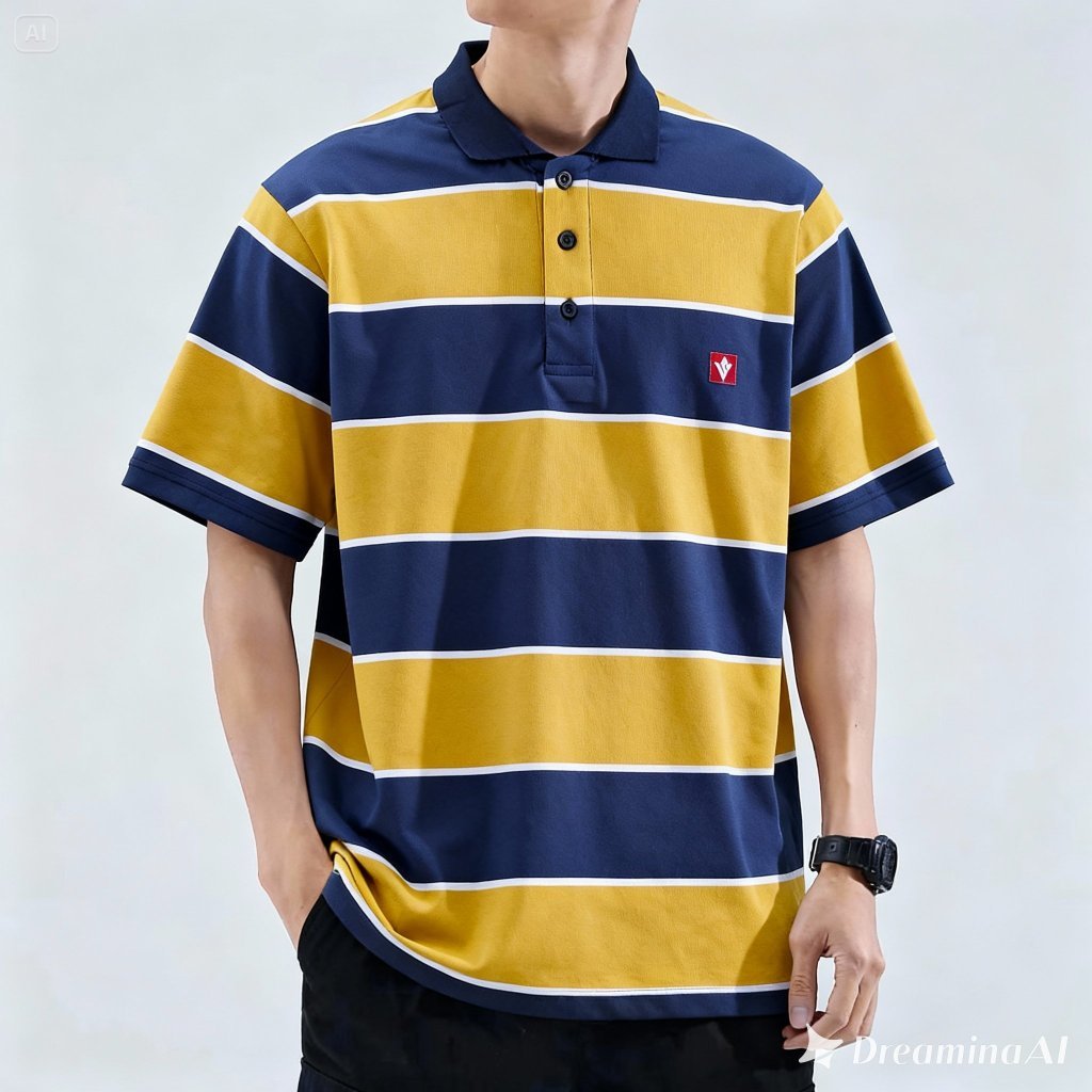 SKULLEND Vintage Rugby Polo Shirt - Kaos Rugby Salur Oversize