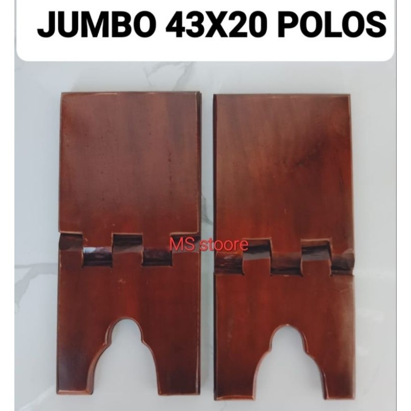 Rekal Alqur'an Motif Polos Jumbo 20x43 Kayu Solid