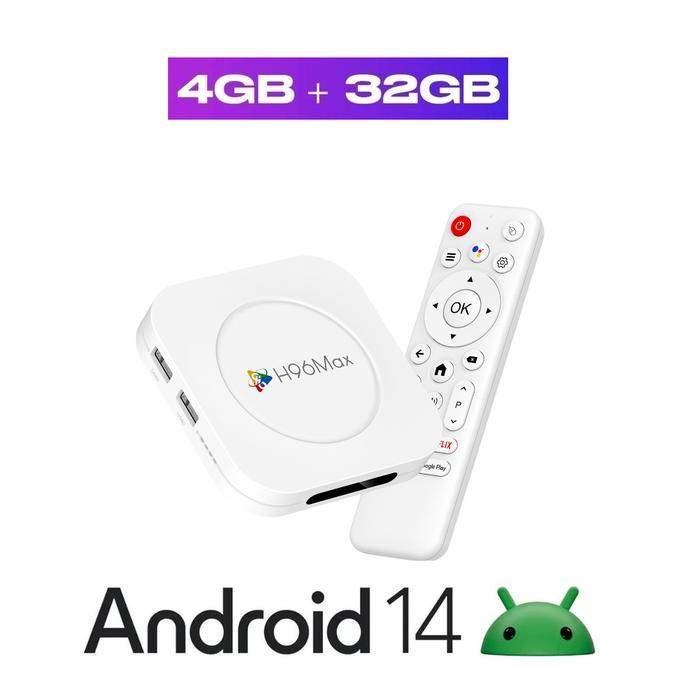 Android TV Box H96 MAX 4GB 128GB Bluetooth Miracast Resolusi 4K - 4gb + 32gb