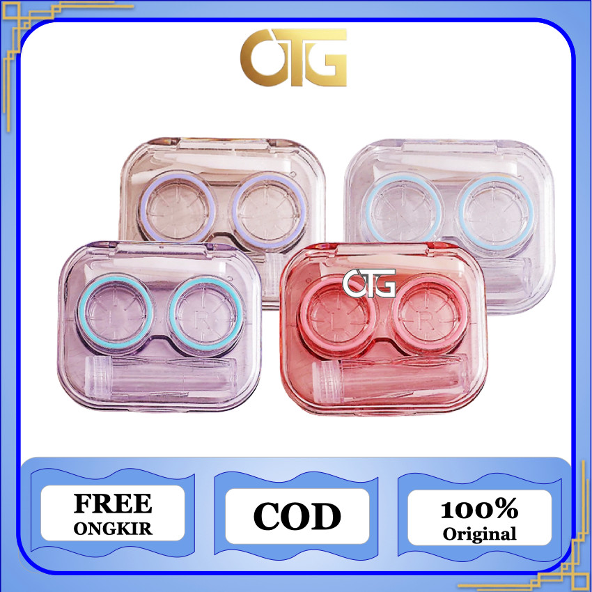 Softlens Case Bening Plastik | Tempat Kontak Lensa + Penjepit + Tongkat Tempat Softlens Bening Satu 