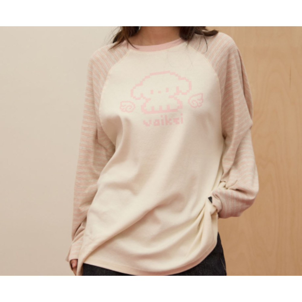 Aland - Waikei - Pixel Angel Maltese Long Sleeve T-Shirt Pink - Kaos Lengan Panjang Pink Unisex