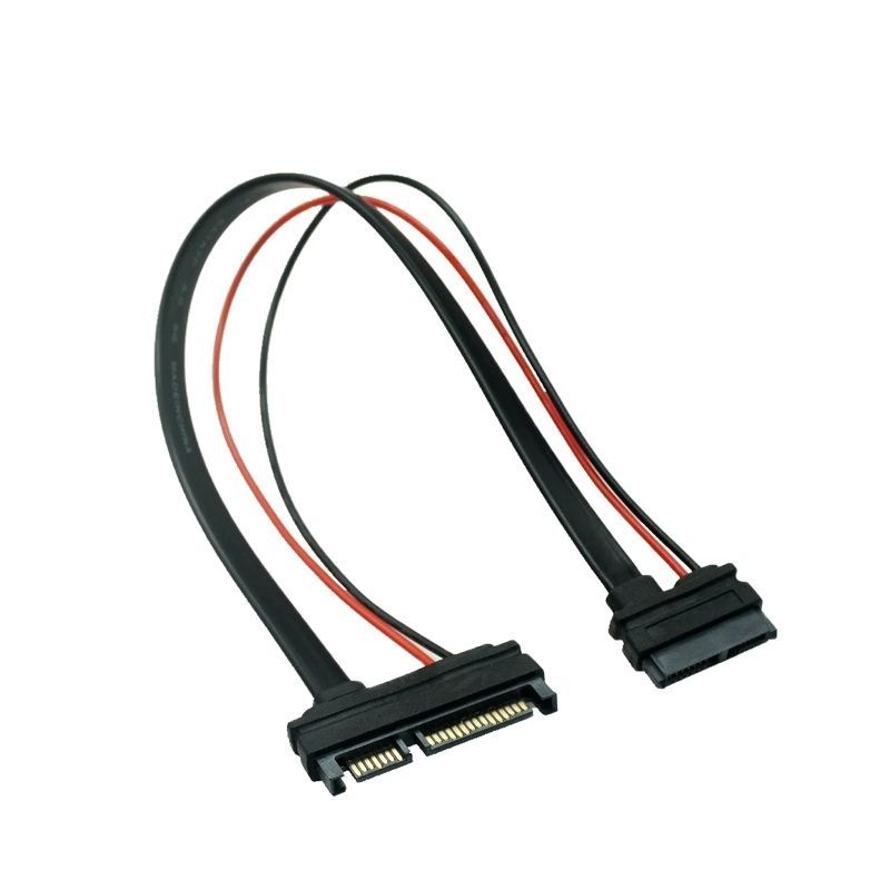 1PC SATA Cable Serial ATA 22Pin 7+15 Male To Slimline SATA 13Pin 7+6 Female Connector Converter 30CM