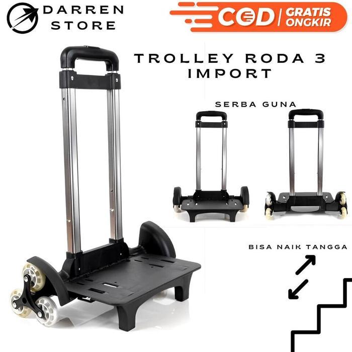 Trolley Roda 3 Penambahan Tas Troli Anak Sekolah - Trolly Roda 3 Untuk Naik Tangga -Troli Lipat Impo