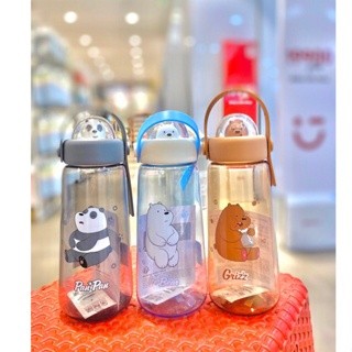 SDN Denpasar COD BALI MINISO We Bare Bears Collection Plastic Cool Water Botol Minum We Bare Bears
