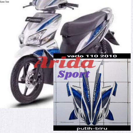 Striping sticker lis body vario karbu 110 cw 2010 putih biru