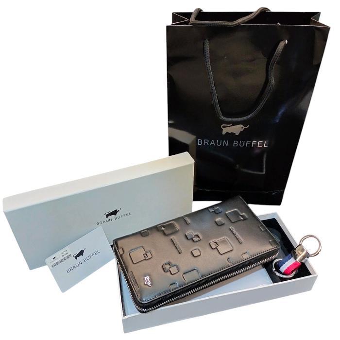 Dompet BRAUNBUFFEL Kulit Asli untuk Pria dan Wanita dengan Gantungan Kunci Gratis - Kartu
