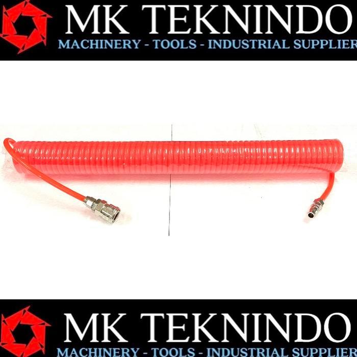 <AIRTECHX> Selang Angin 9 Meter Spiral Recoil Hose Kompresor Untuk Cat dan Angin