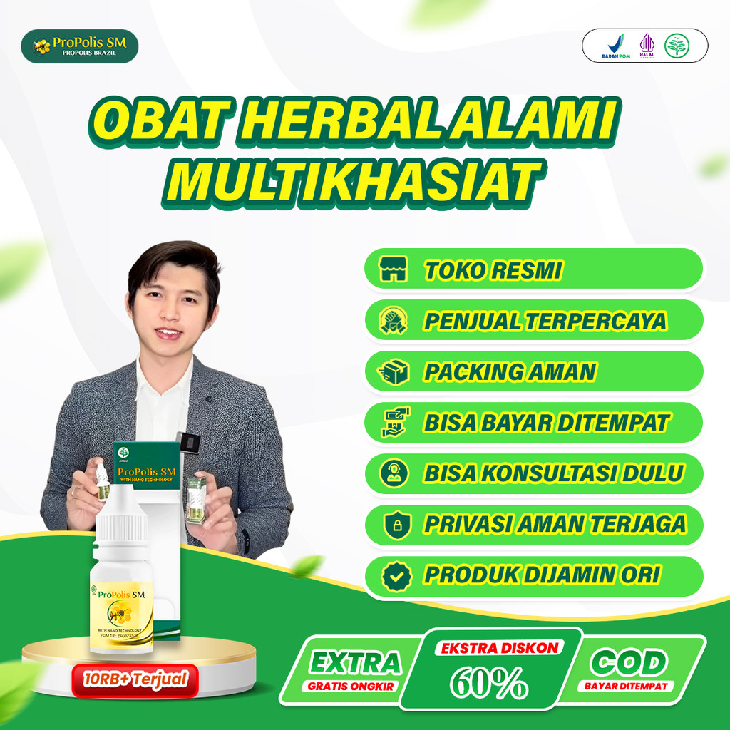 Obat Tetes Gendang Telinga Bolong / Pecah  benjolan di  belakang telinga telinga berdenging Propolis