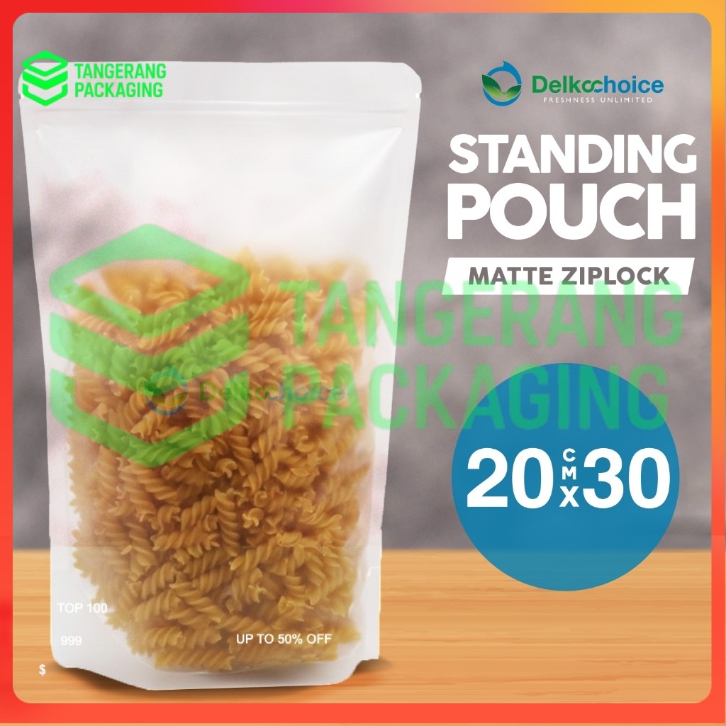 Standing Pouch Ziplock Matte Doff Plastik Makanan Kemasan Ziplock 20x30